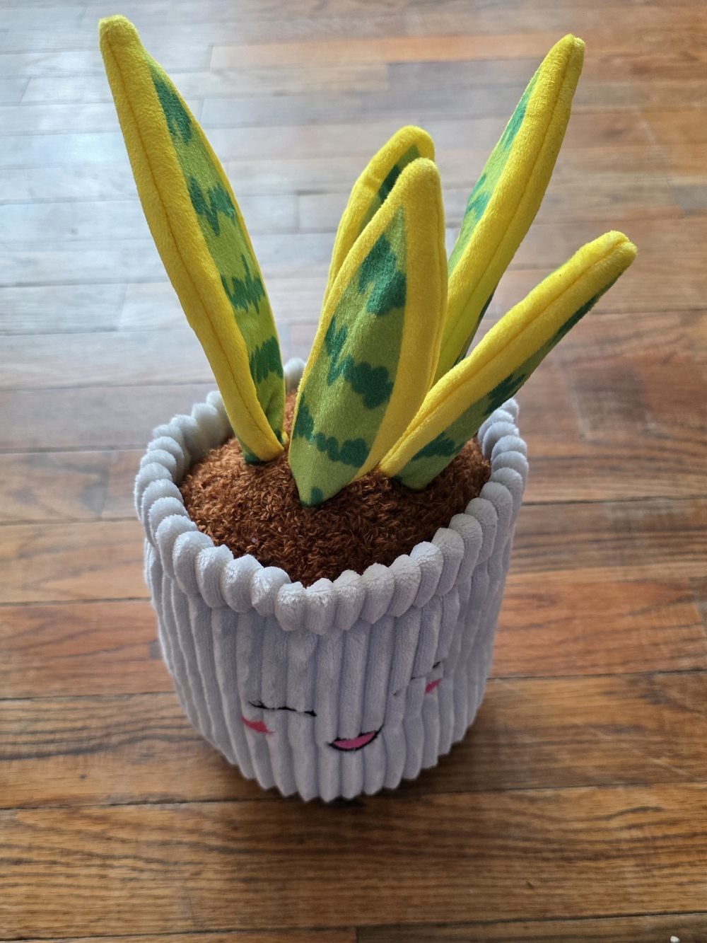 Plush Smiling Potted Plant Stuffed Toy - Yellow & Green